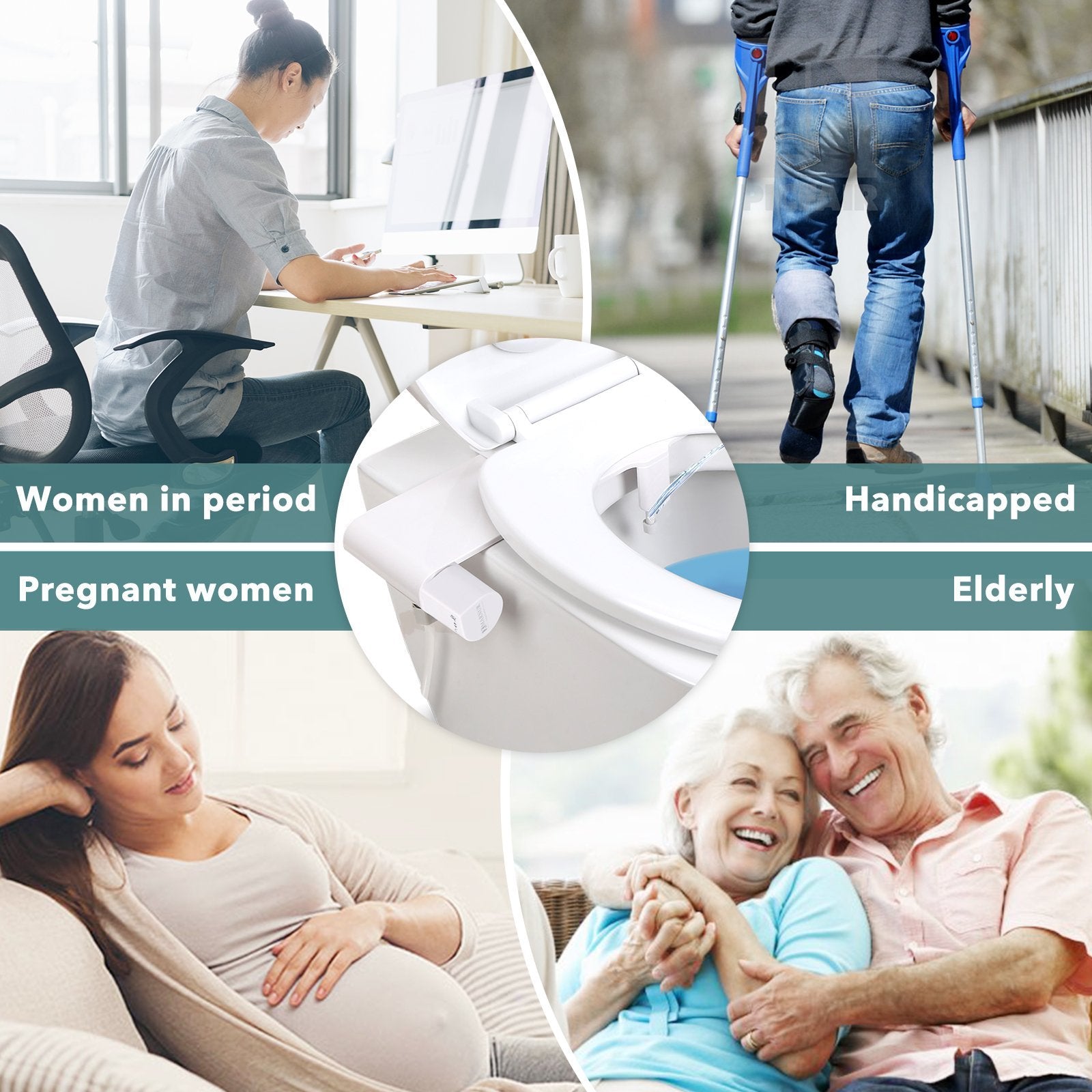 Bidet Toilet Attachment Non-Electric with Fresh Water Spay for Bottom Wash, User-friendly Single Knob and Self-Cleaning Nozzle Available - NAIPO