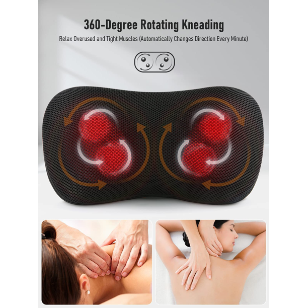 Load image into Gallery viewer, MaxKare Back Massager Pillow with Heat Shiatsu Massager Kneading Massager for Back, Neck, Shoulder, Waist, Use at Home Office
