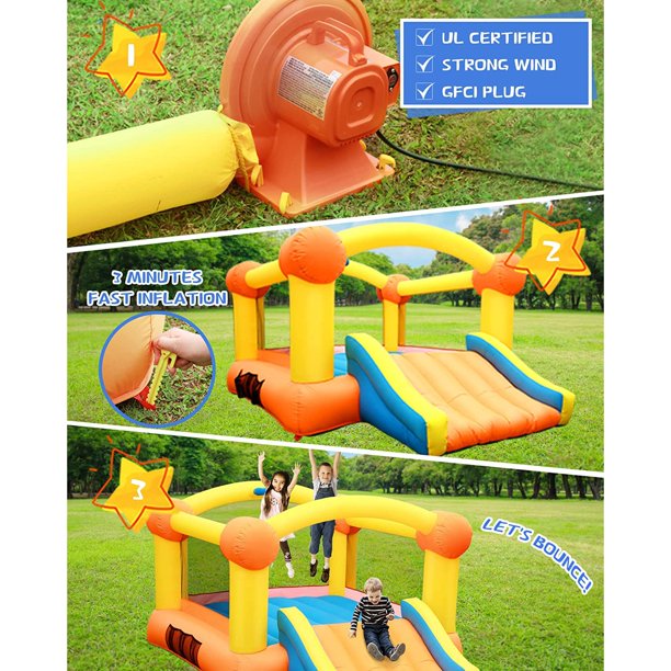 Kids Bounce House, Inflatable Blow up Slide with Air Blower, Jumping Houses for Kids