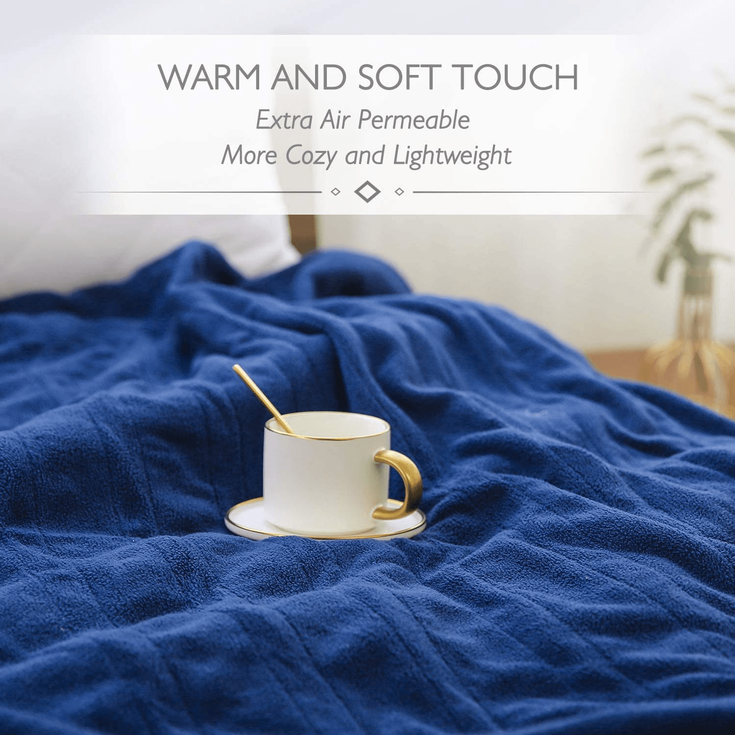 Load image into Gallery viewer, Electric Blanket Heated Throw 50&quot; x 60&quot; Lightweight Cozy Soft Fleece, 4 Temperature Settings Fast-Heating with 3 Hours Auto Off, ETL Certified, Full Body Warming, Machine Washable, Home Office Use - NAIPO
