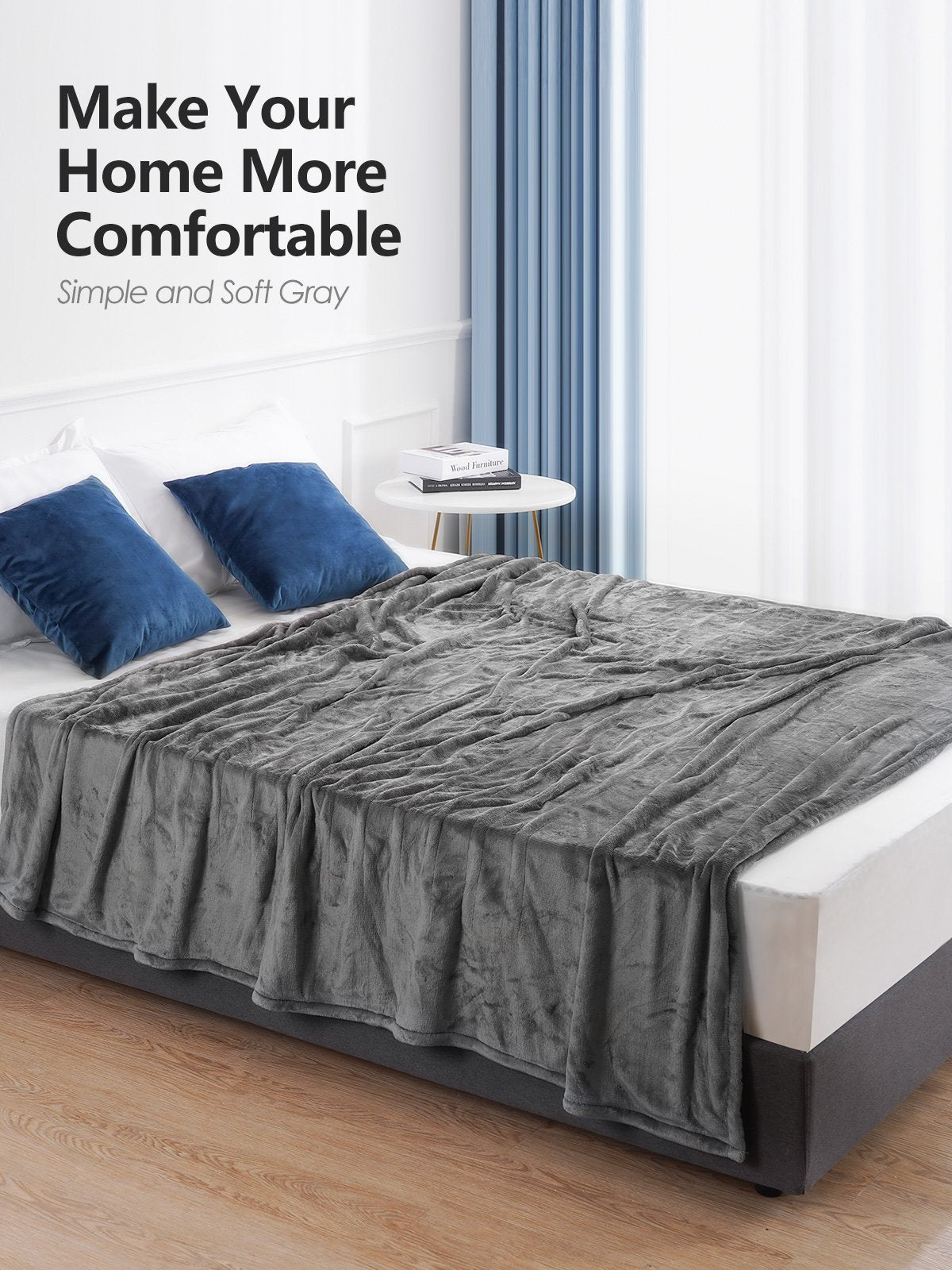Electric Heated Blanket Full 72"x84"Oversized Flannel Heated Blanketfor Whole Body Warming, ETL and FCC Certification Fast Heating with 4 Heating Levels & 10 Hours Auto Off, Machine Washable - NAIPO