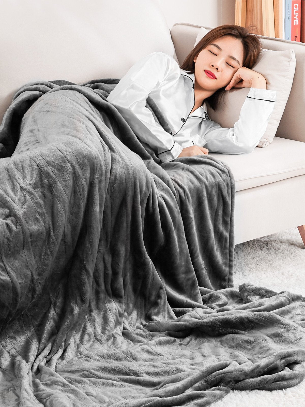 Electric Heated Blanket Full 72"x84"Oversized Flannel Heated Blanketfor Whole Body Warming, ETL and FCC Certification Fast Heating with 4 Heating Levels & 10 Hours Auto Off, Machine Washable - NAIPO