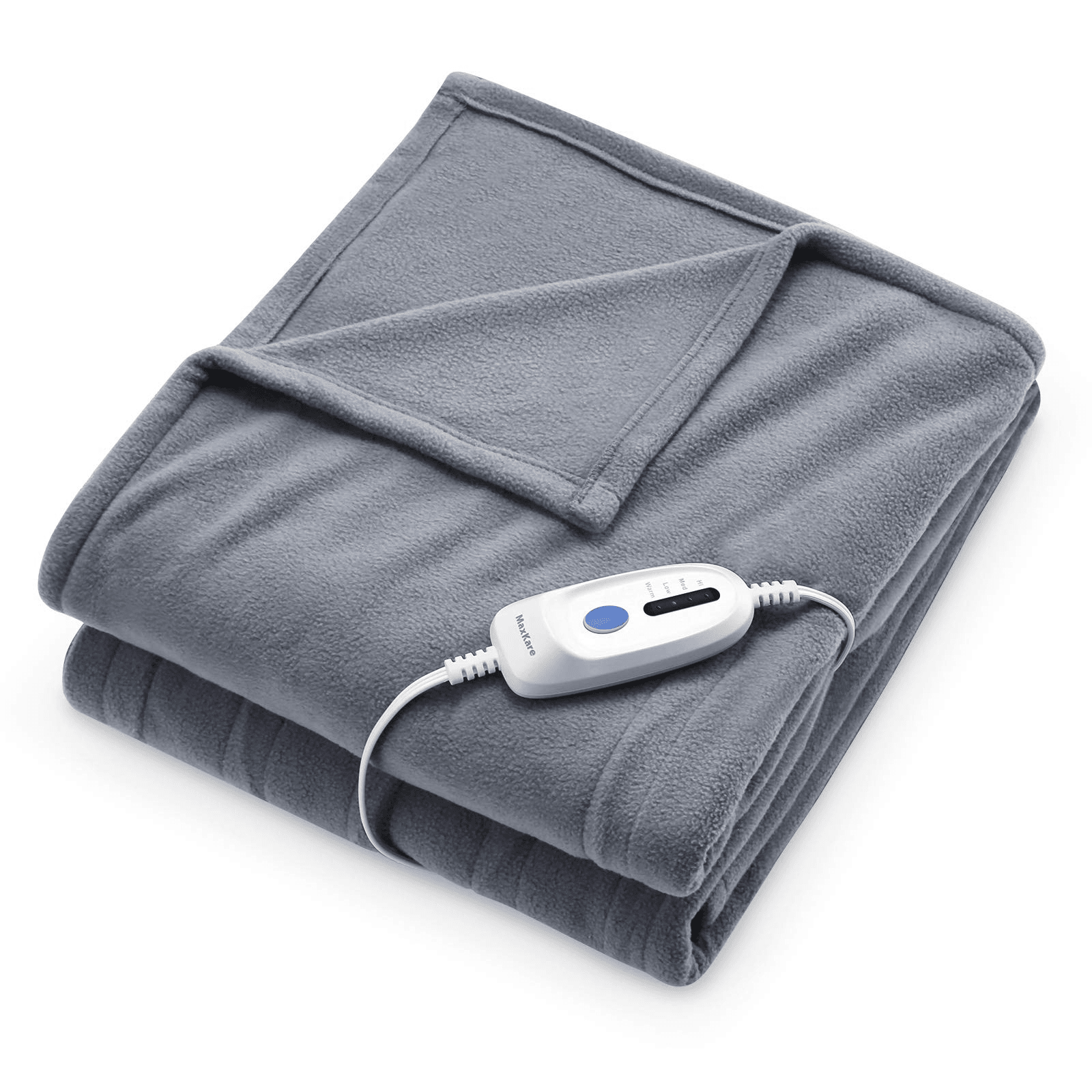 Load image into Gallery viewer, Electric Heated Blanket Full Size 77&#39;&#39; x 84&#39;&#39; Heated Throw for Whole Body Warming &amp; Extra Large Size, 4 Heating Levels and 10H Auto-Off with Overheating Protection - Grey - NAIPO
