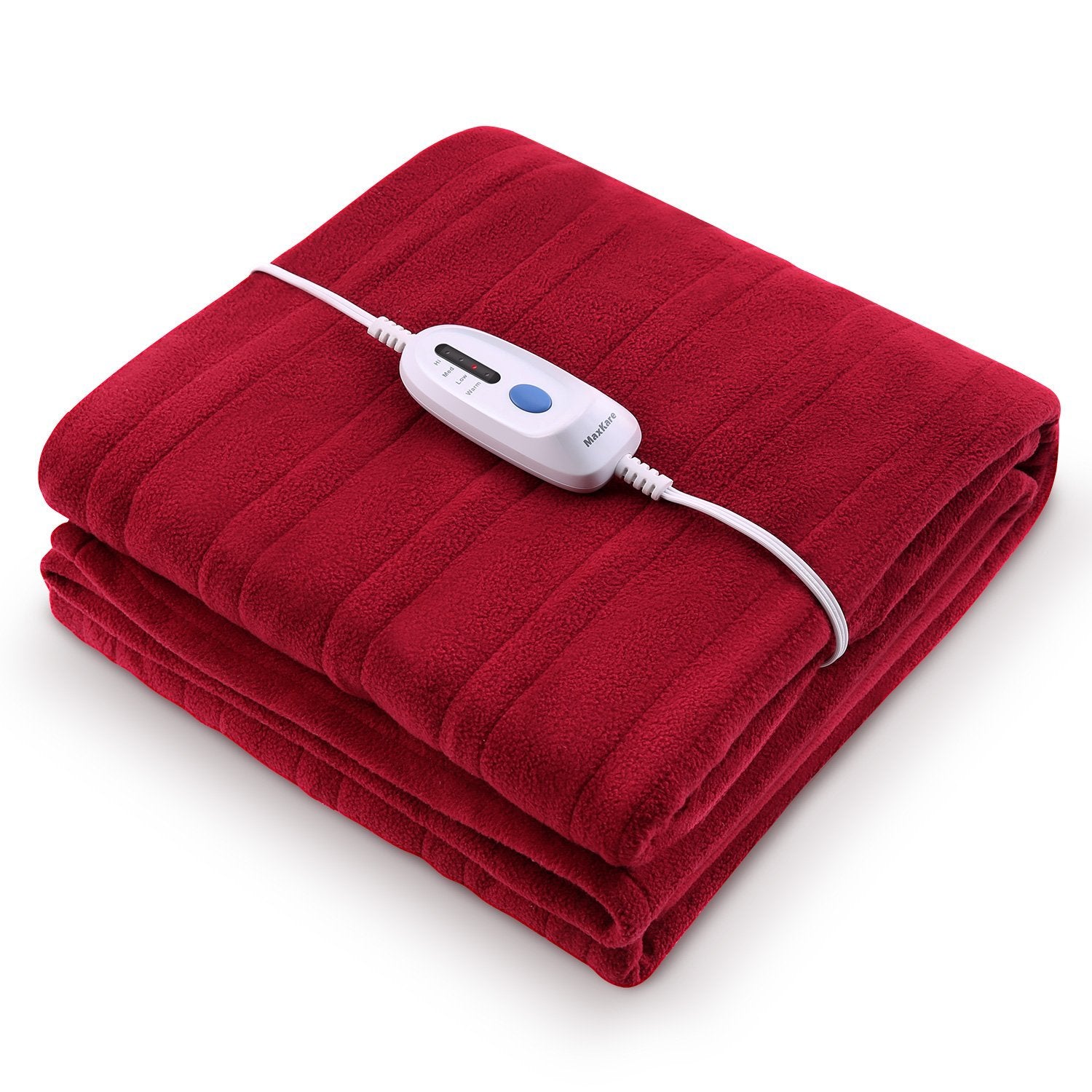 Load image into Gallery viewer, Electric Heated Blanket Polar Fleece Full Size 77&quot;x 84&quot;Extra-Warm Lightweight Cozy Luxury Bed Blanket Machine Washable with 4 Heating Levels Auto-Off Machine Washable-Red Wine - NAIPO
