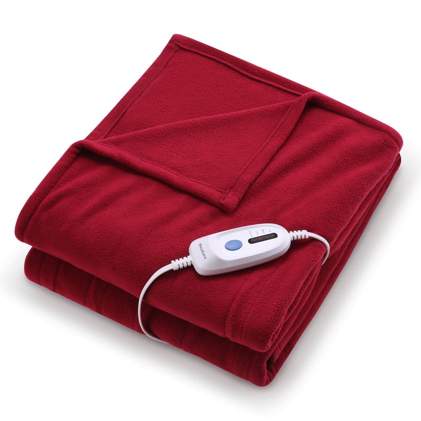 Load image into Gallery viewer, Electric Heated Blanket Twin Size 62&#39;&#39; x 84&#39;&#39; Super Cozy Soft Fleece Fast Heating &amp; ETL Certification with 10 Hours Auto-Off &amp; 4 Heating Levels - Red Wine - NAIPO
