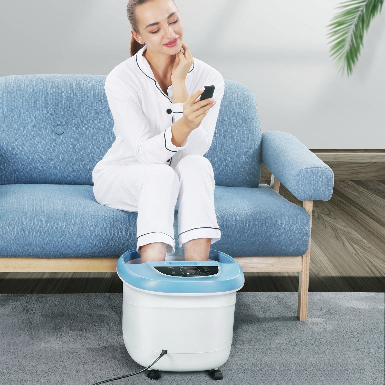 MaxKare Foot Bath Spa Massager: Wireless Remote Control, 8 Shiatsu Rollers  – MAXKARE