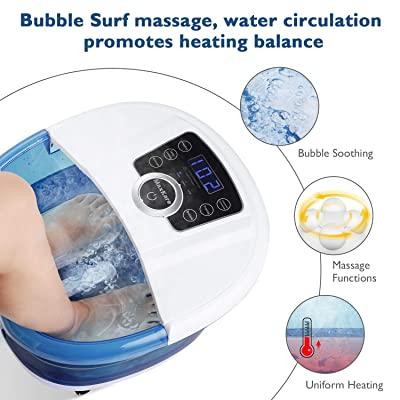 Load image into Gallery viewer, Foot Spa Bath Massager 3-Speed Frequency Conversion Heat - Bubbles - Massage, 4 Motorized Massage Rollers, Adjustable Time &amp; Temprature 6 in 1 Pedicure Soaking Feet Basin, Soothe and Comfort Feet - NAIPO
