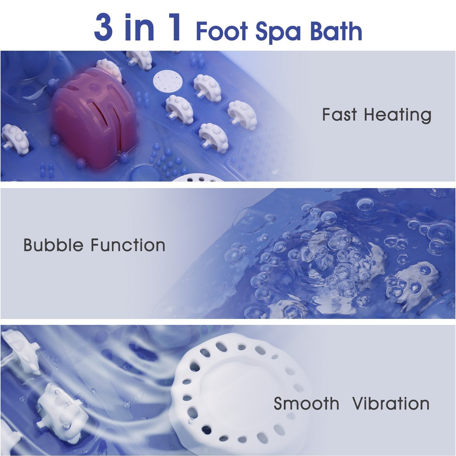Load image into Gallery viewer, Foot Spa/Bath Massager with 14 Massage Rollers and Heat Bubbles Vibration, Digital Temperature Control Pedicure Tub Bath, Soothe Feet ,Father&#39;s Day Gift - NAIPO

