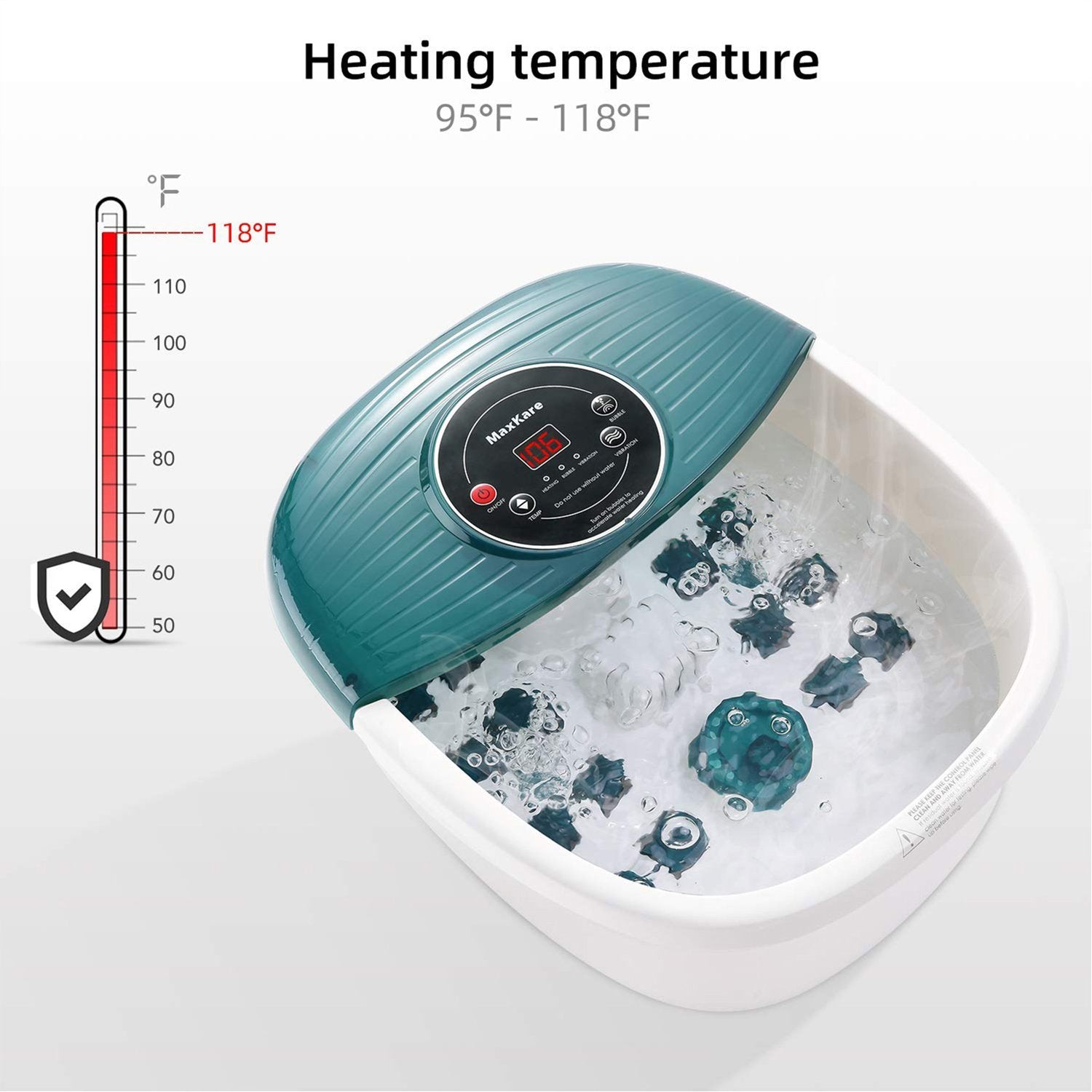 MaxKare Foot Spa Bath Massager with Heat, Bubbles, and Vibration, Digi MAXKARE MaxKare Foot Spa Bath Massager with Heat, Bubbles, and Vibration, Digi MAXKARE