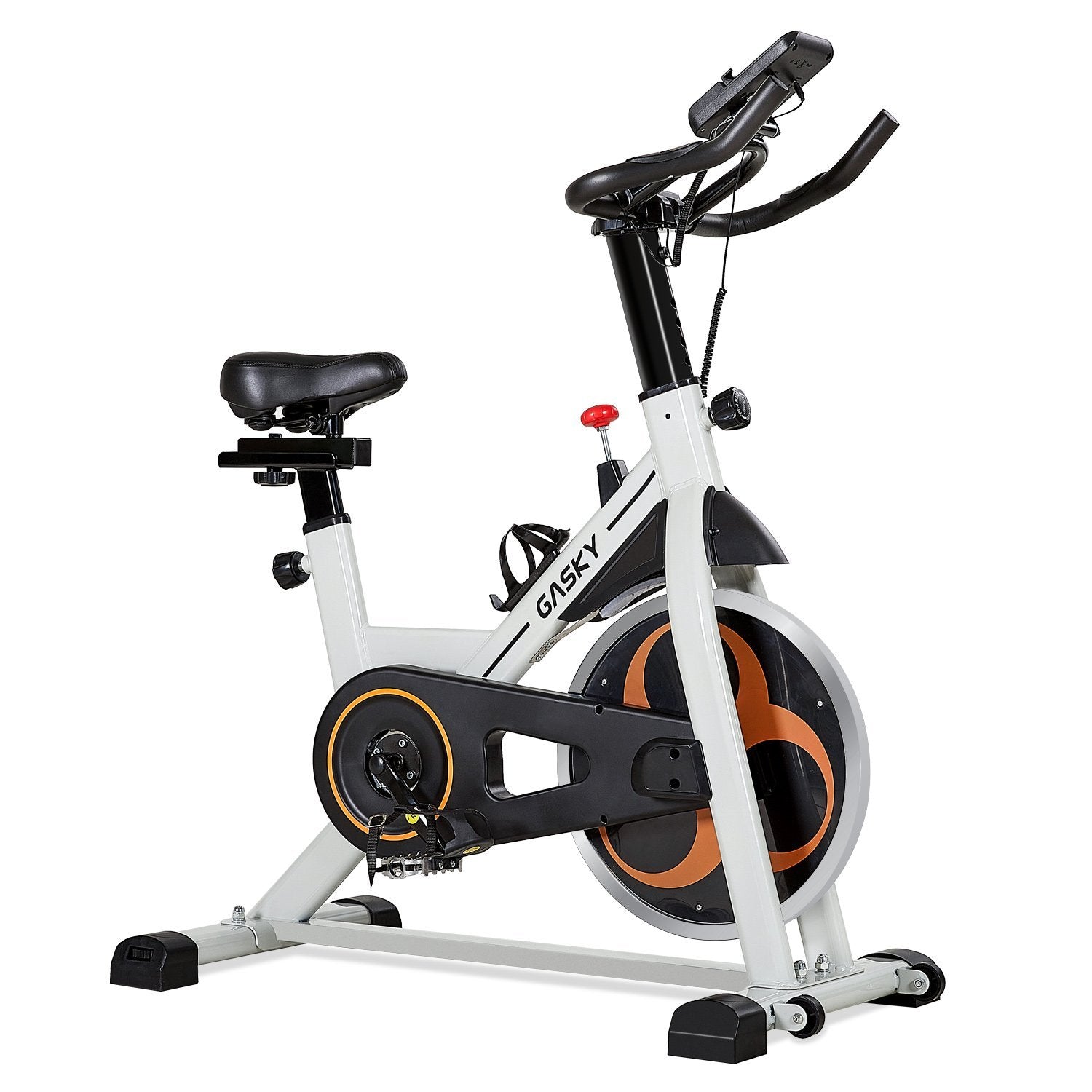 GASKY Indoor Exercise Bike Stationary Cycling Bike with LCD Monitor Tablet Holder, Comfortable Seat Cushion for Home Gym Office Use - NAIPO