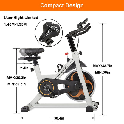 GASKY Indoor Exercise Bike Stationary Cycling Bike with LCD Monitor Tablet Holder, Comfortable Seat Cushion for Home Gym Office Use - NAIPO