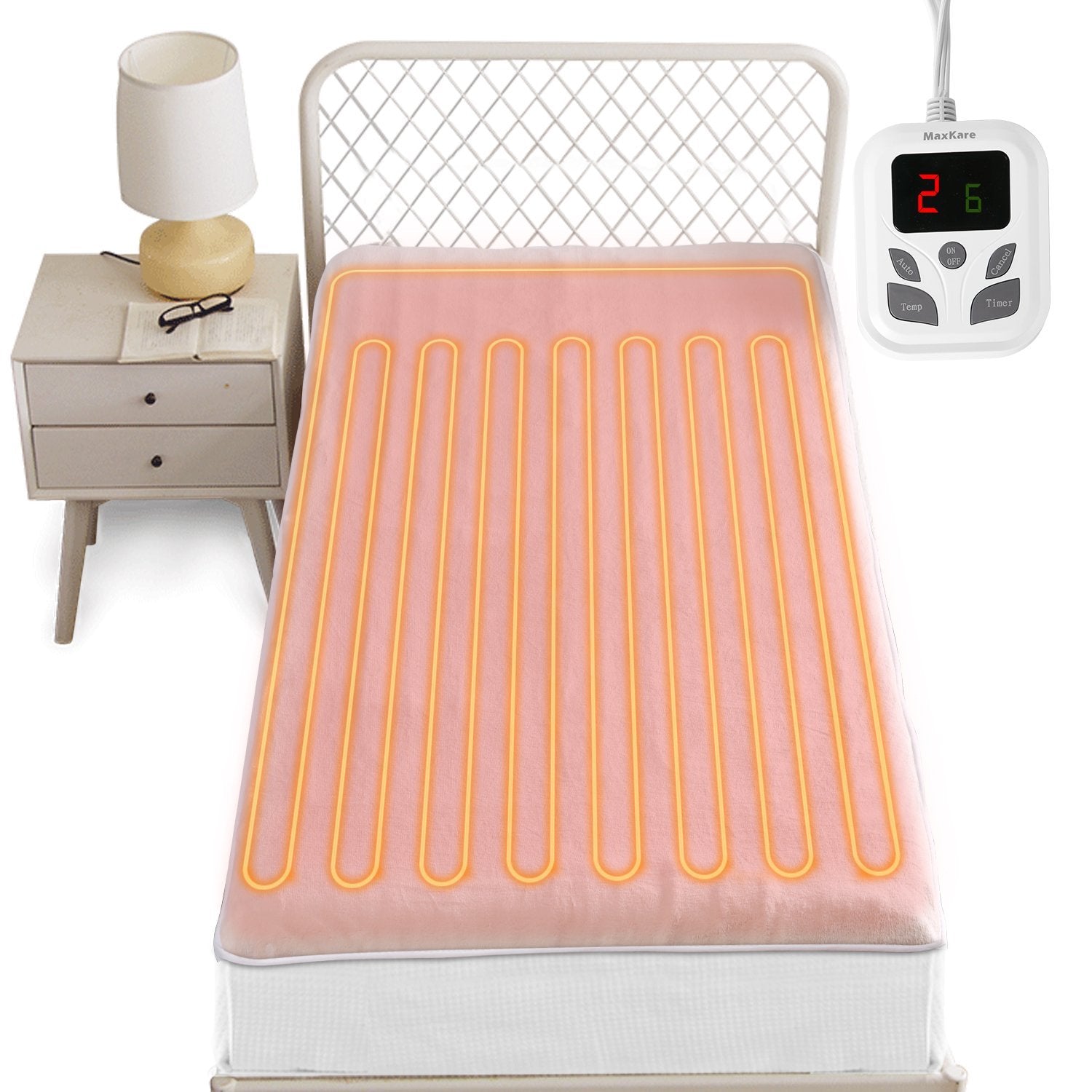 Heated Mattress Pad Underblanket Dual Controller for 2 Users Soft Flannel 10 Heating Levels & 9 Timer Settings Fast Heating,Twin - NAIPO