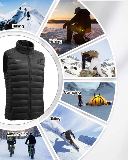 Heated Vest, Lightweight Outdoor Clothing with Battery Pack, 4 Large Heating Panels - NAIPO