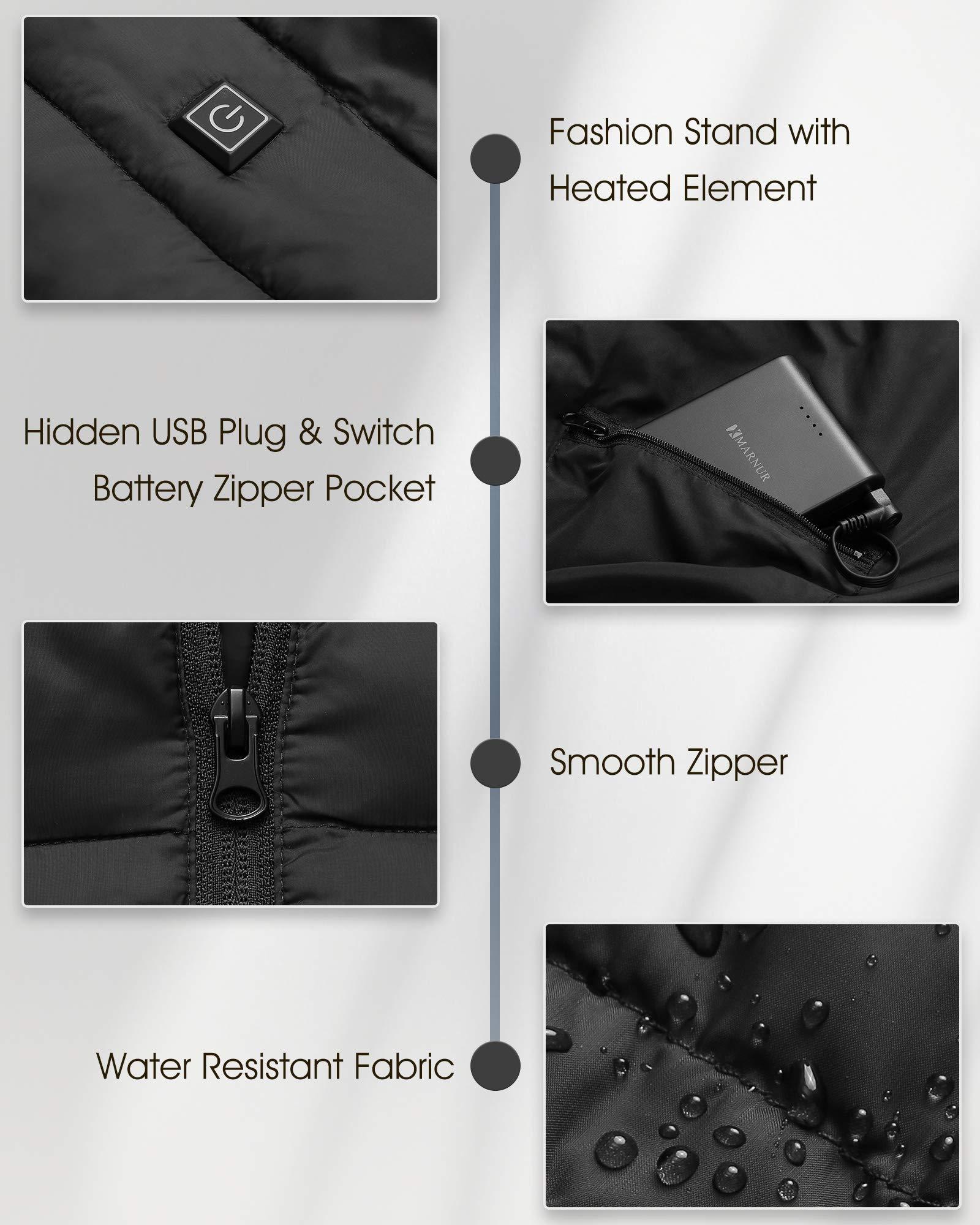 Heated Vest, Lightweight Outdoor Clothing with Battery Pack, 4 Large Heating Panels - NAIPO