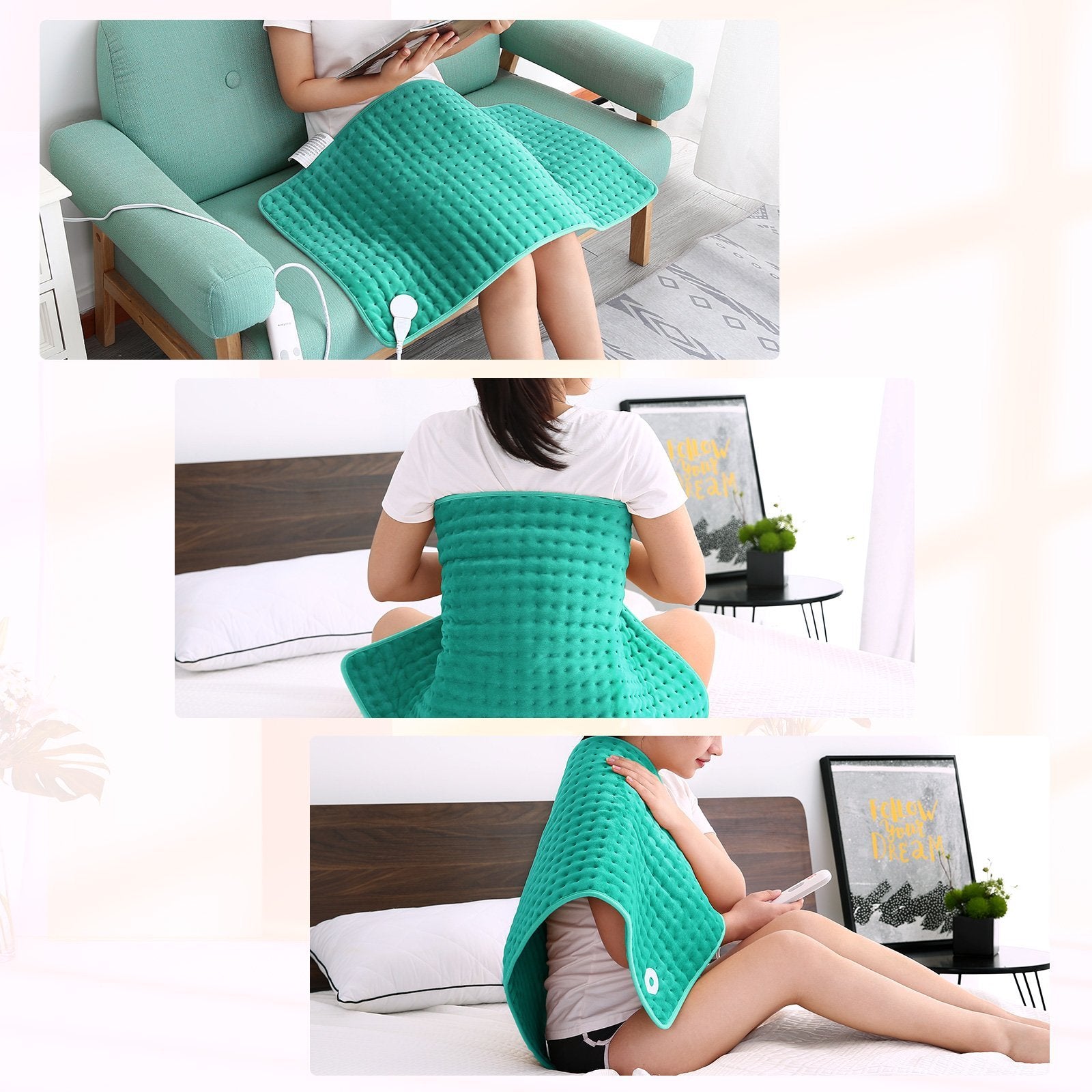 Heating Pad for Back Pain Relief, Large Heat Pads for Cramps, Neck
