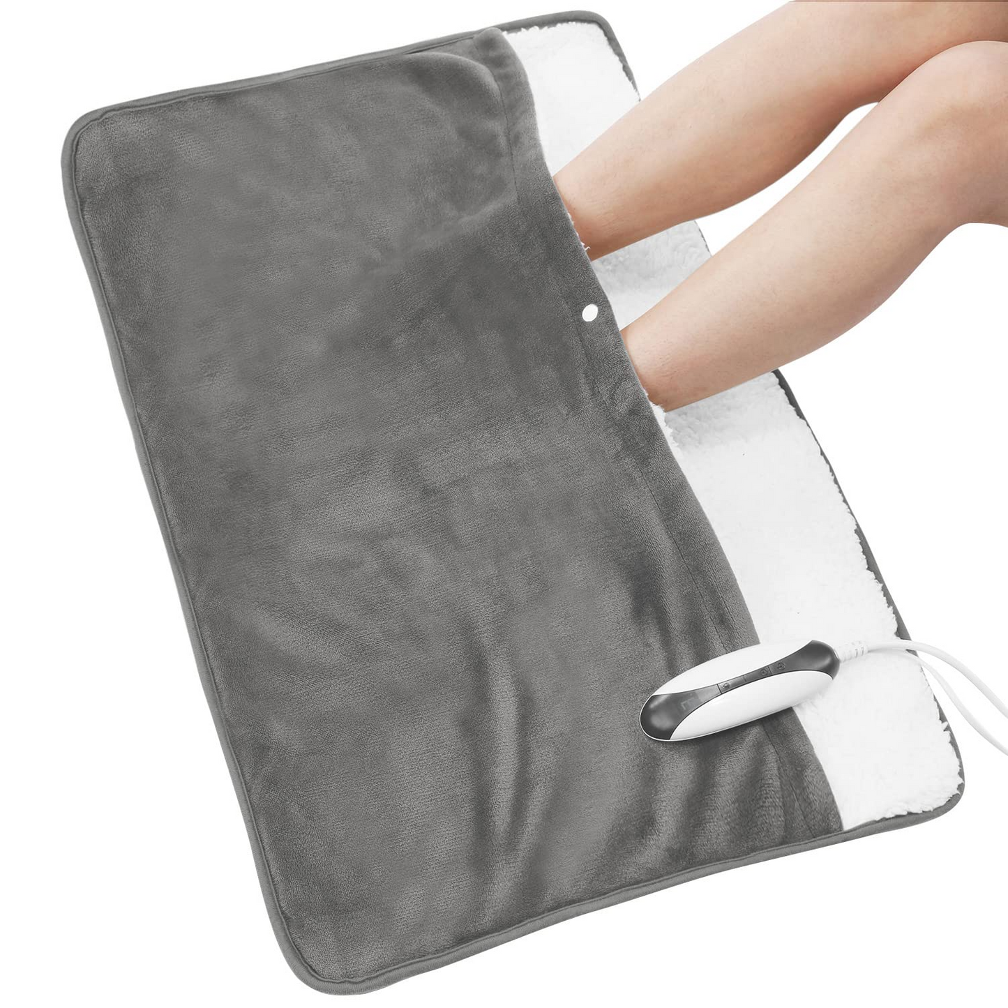 Maxkare Heating Pad Electric Foot Warmer - 20in x 32in Extra Large Size Full-Body Use for Feet, Back, Shoulders with Auto Shut Off, Grey