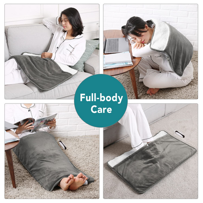 Maxkare Heating Pad Electric Foot Warmer - 20in x 32in Extra Large Size Full-Body Use for Feet, Back, Shoulders with Auto Shut Off, Grey