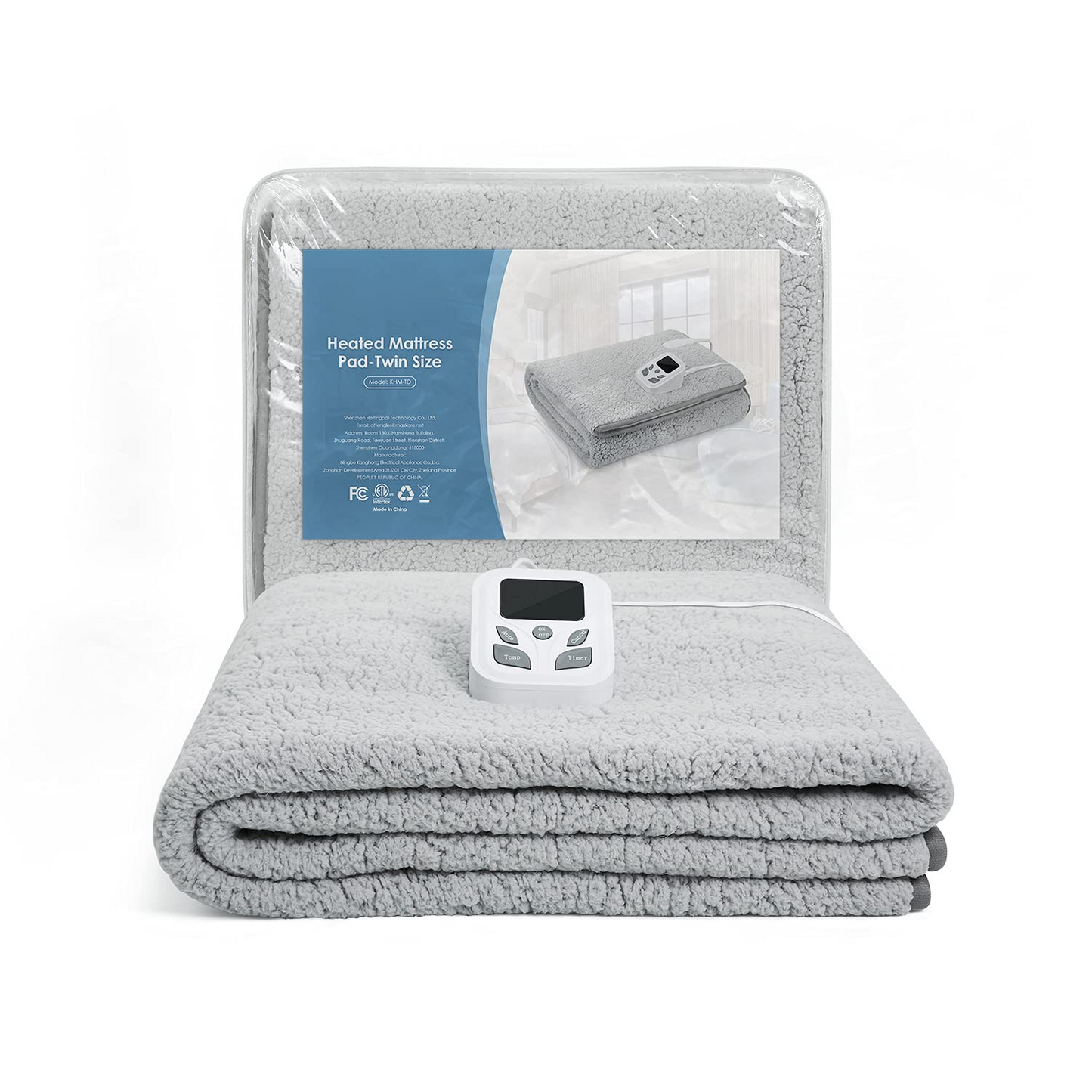 MaxKare Twin Size Heated Mattress Pad Soft Cotton Fabric, with 10 Heating Levels & 9 Timer Auto Off Settings, ETL Certification, Machine Washable