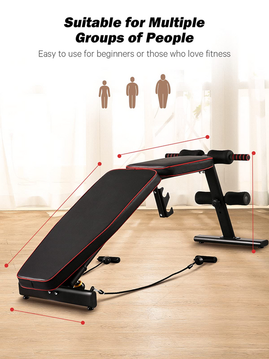 Maxkare Weight Bench Adjustable Workout Bench with Dumbbell and Resistance Bands Max 800LBS Folding Incline Bench Press Foldable Weight Lifting Bench for Home Gym