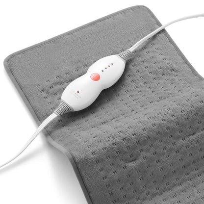 Large 12" x 24" Size Heating Pad with 3 Heat Settings and 2 Hour Auto shut off, Iron Grey - NAIPO