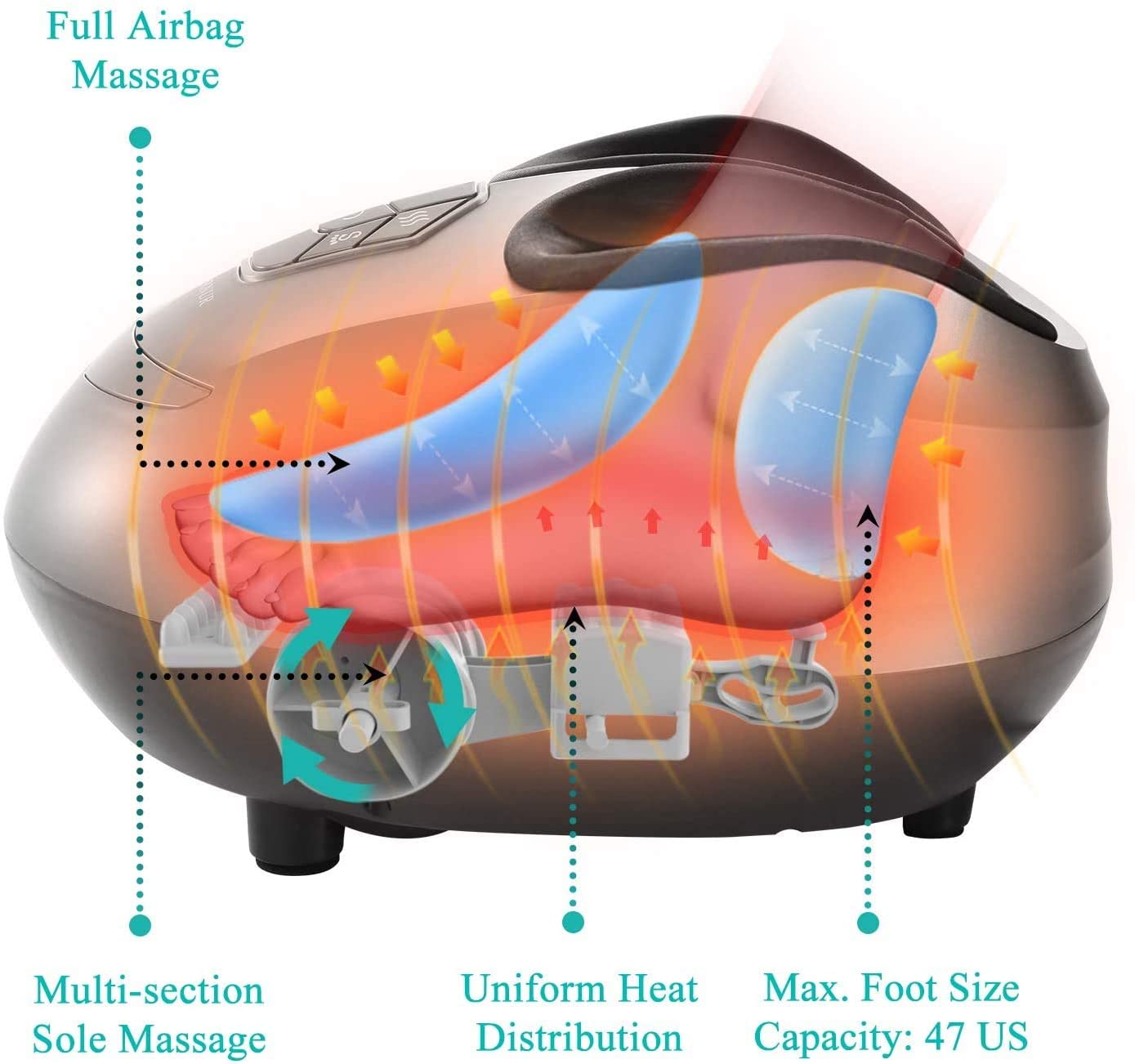 Load image into Gallery viewer, MARNUR Foot Massager With Heat and Airbag Massage - NAIPO
