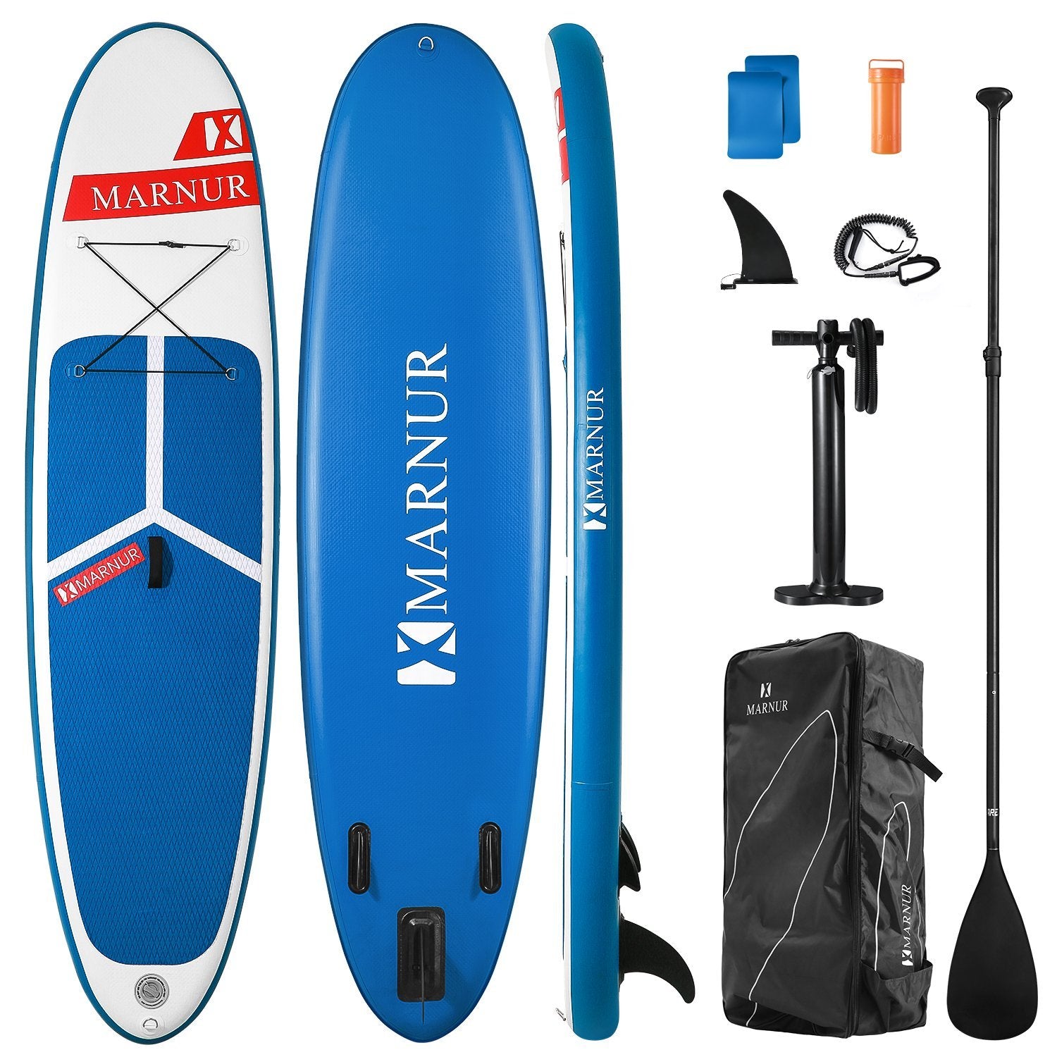 Load image into Gallery viewer, MARNUR Inflatable Stand Up Paddle Board 2021 Latest Upgrade 30&quot; SUP Board Set, Inflatable, 350 Lbs, Non-Slip Deck, Paddle Surfboard, Paddle, Pump, Backpack - NAIPO

