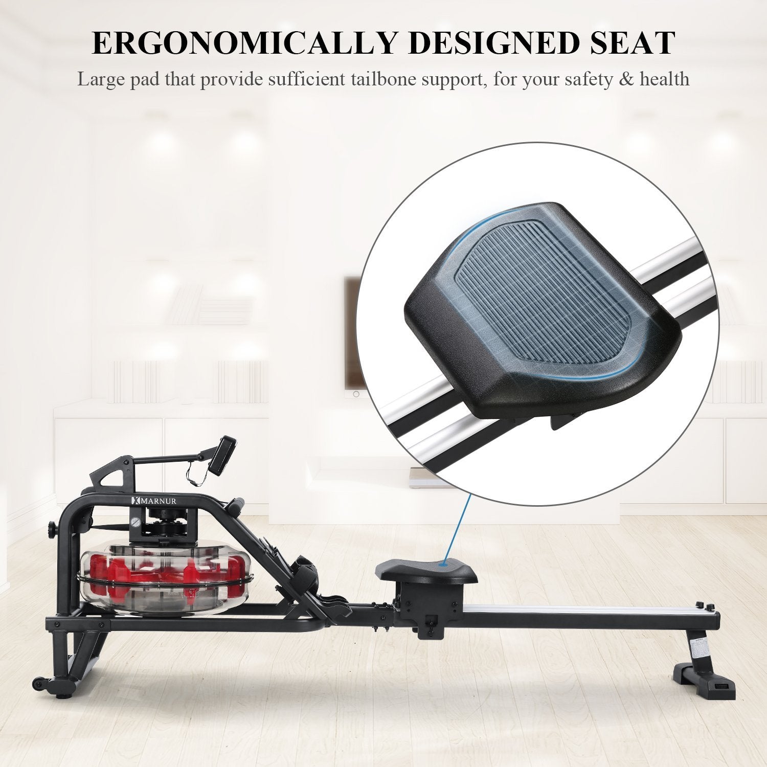 Load image into Gallery viewer, Marnur Water Rowing Machine for Home Use, Portable Double Track Water Resistance - NAIPO
