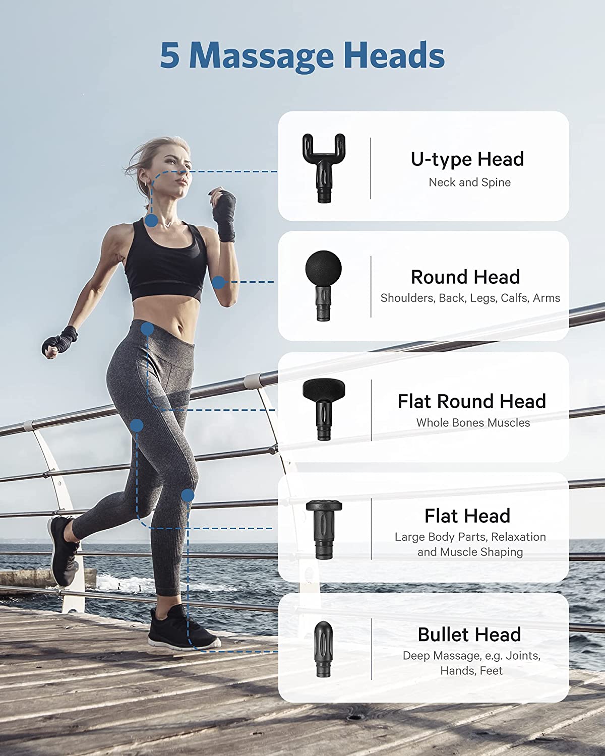 Load image into Gallery viewer, Massage Gun for Athletes, Naipo Handheld Massage Deep Tissue Body Muscle Massage Gun Professional Percussion for Pain Relief Relaxation with 5 Massage Heads Cordless Quiet Portable Carrying Case - NAIPO
