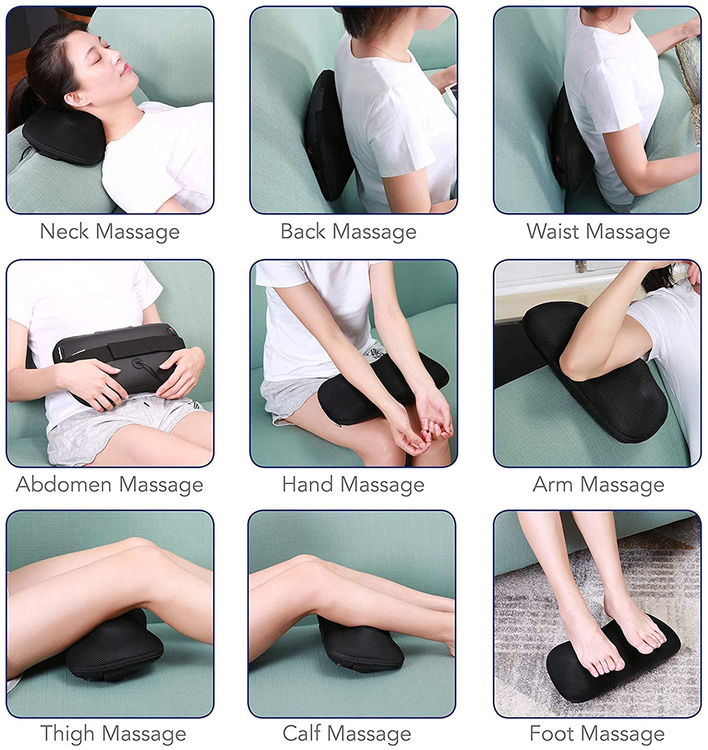 Back Massager with Heat, Electric Massager for Neck and Lower Back, 3D  Kneading Massage Pillow for