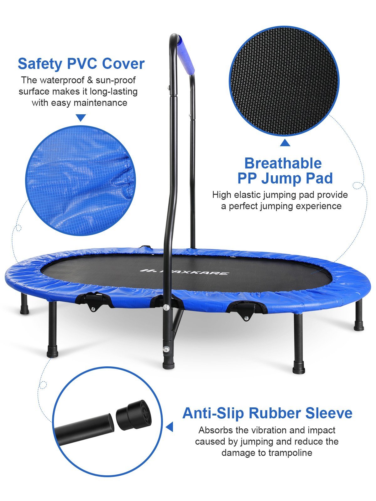 Costway Foldable Trampoline Double Mini Kids Fitness Rebounder W