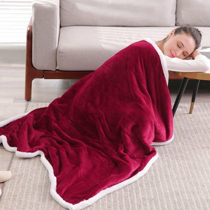 MaxKare Electric Blanket Heated Throw Flannel & Sherpa Fast Heating Blanket 50" x 60", ETL Certification with 4 Heating Levels & 3 Hours Auto-Off Timing Settings, Home Use & Machine Washable - NAIPO