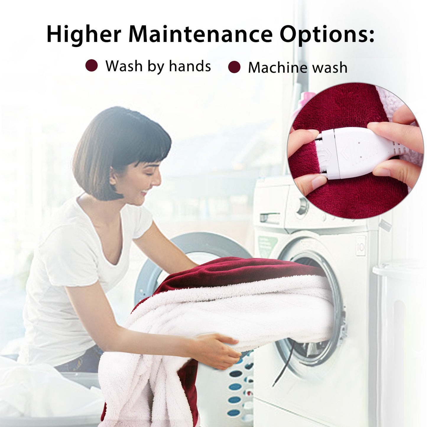 MaxKare Electric Blanket Heated Throw Flannel & Sherpa Fast Heating Blanket 50" x 60", ETL Certification with 4 Heating Levels & 3 Hours Auto-Off Timing Settings, Home Use & Machine Washable - NAIPO