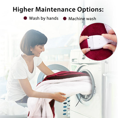 MaxKare Electric Blanket Heated Throw Flannel & Sherpa Fast Heating Blanket 50" x 60", ETL Certification with 4 Heating Levels & 3 Hours Auto-Off Timing Settings, Home Use & Machine Washable - NAIPO