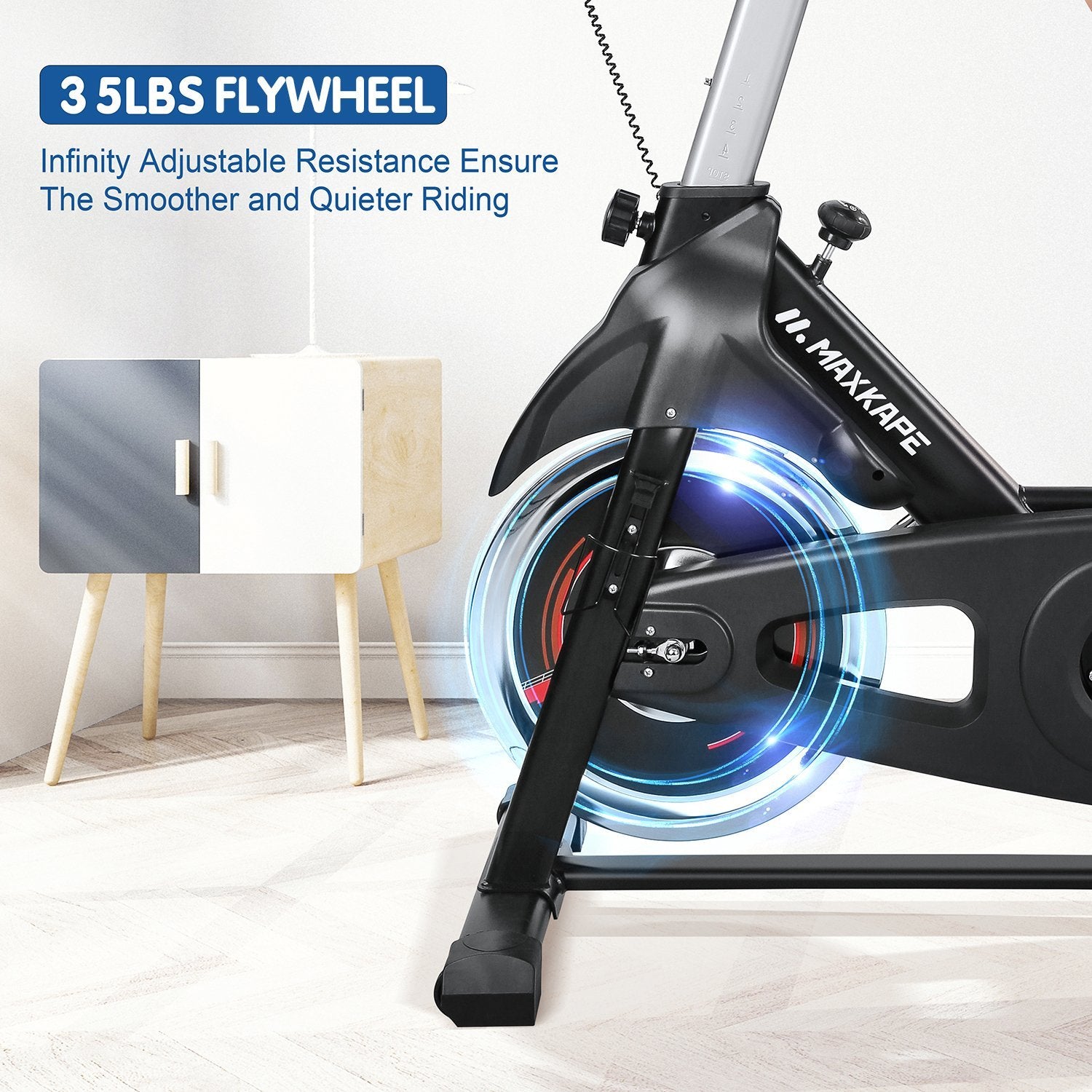 Load image into Gallery viewer, MaxKare Exercise Bike Stationary Indoor Cycling Bike with 35 LBS Flywheel Display Panel Belt Drive for Home Cardio Workout - NAIPO
