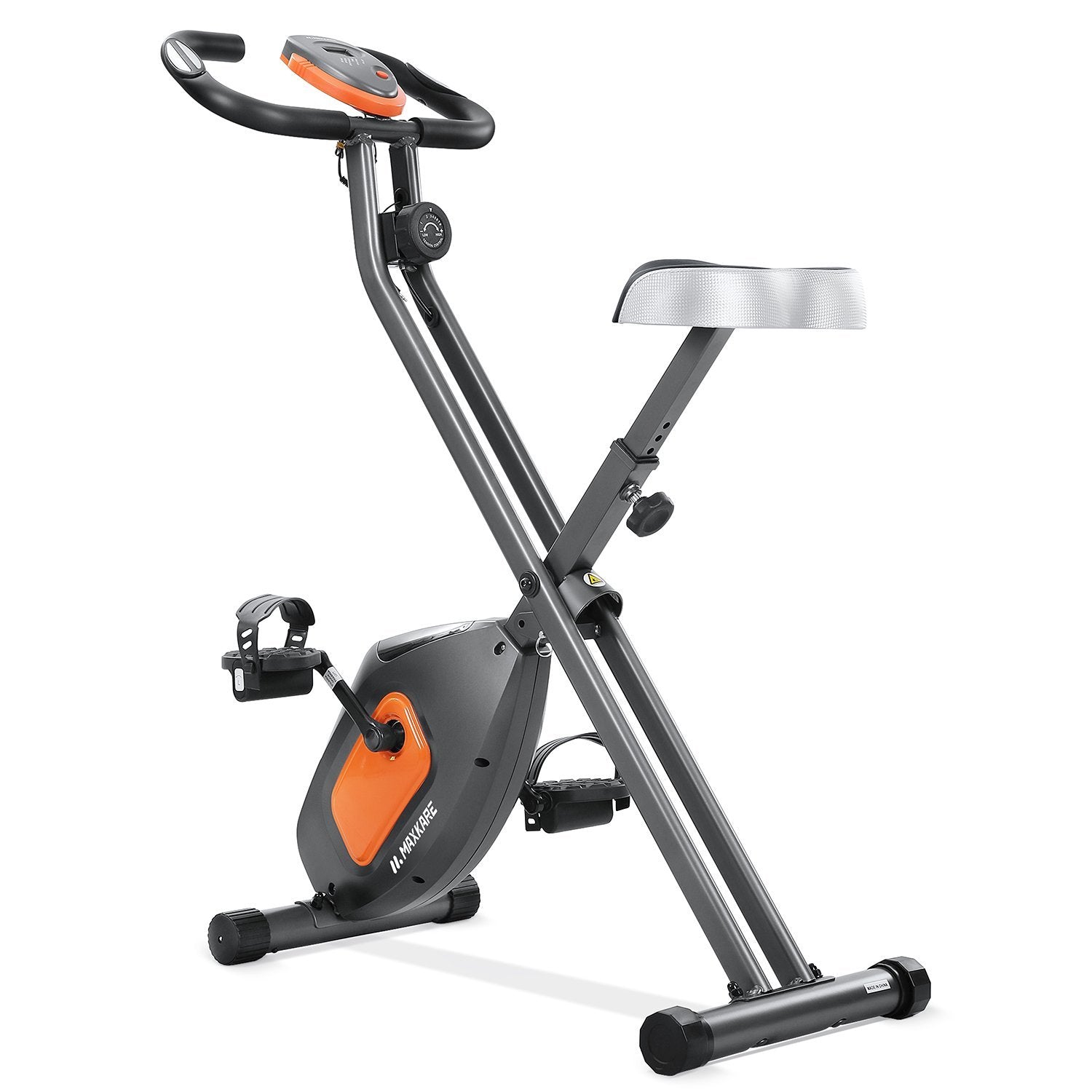 MaxKare Folding Upright Exercise Bike with Magnetic Resistance Indoor Cycling Bike Stationary Bike w/Extra Large Cushion Seat/Pulse Sensor/LCD Monitor Portable For Home Use - NAIPO