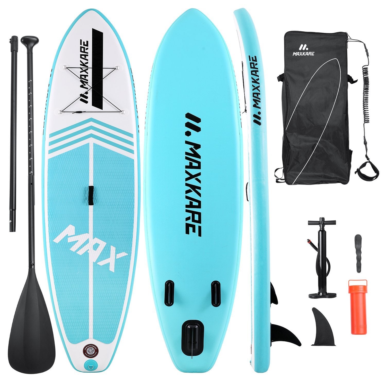 Load image into Gallery viewer, MaxKare Inflatable Paddle Board Stand Up Paddle Board SUP with Premium Stand-up Paddle Board Accessories &amp; Non-Slip Deck ISUP Backpack Paddle Leash Pump Paddle Board for Fishing Yoga for Adult &amp; Youth &amp; Kid  - NAIPO
