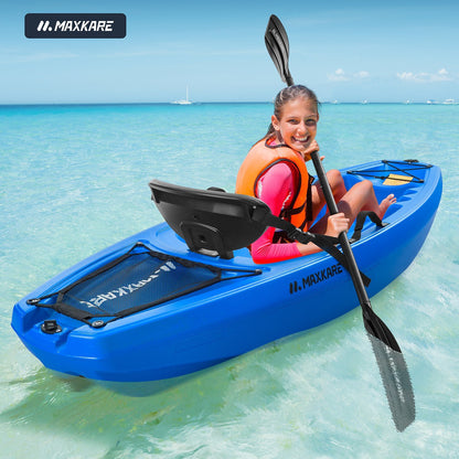 MaxKare Kids Kayak with Paddle & Seat Youth Kayak Sit-On-Top Kayak Foldable 6ft Kayak with Cup Holders Front & Rear Storage Hatches for Ages Years 5 and Up Capacity 121 lbs Blue - NAIPO