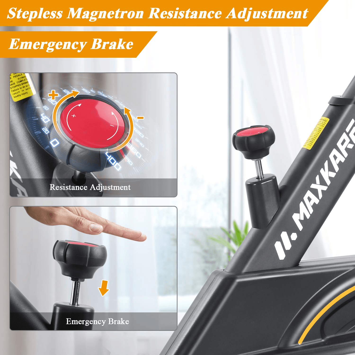 Load image into Gallery viewer, MaxKare Magnetic Cycling Bike, Multi-function Handle Stationary Bike with Independent Tablet Holder and LCD Monitor - NAIPO

