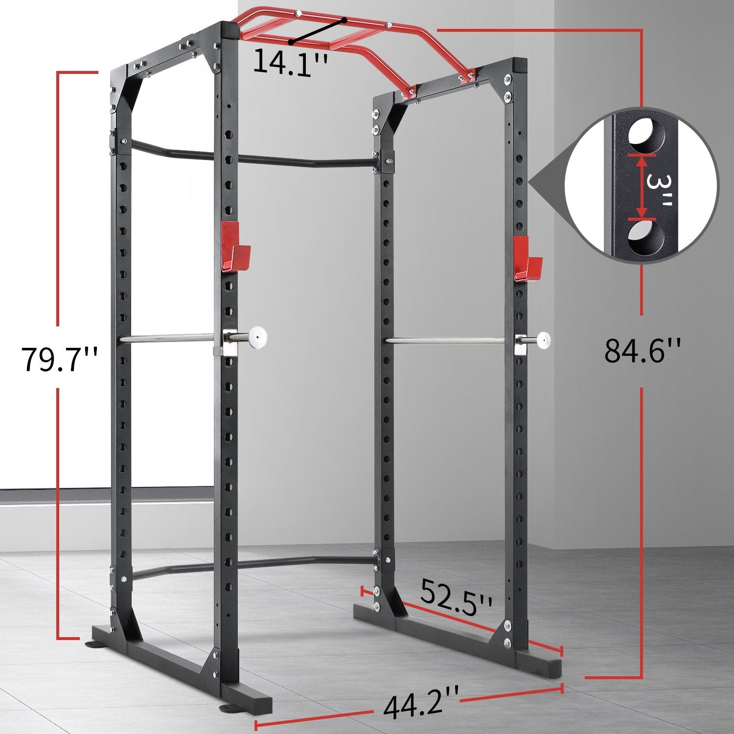 MaxKare Power Cage Squat Rack Cage with Safety Bar, J-Hooks – MAXKARE