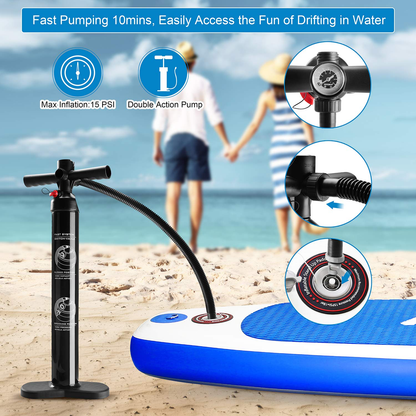 MaxKare Stand Up Paddle Board Inflatable SUP W Stand-up Paddle Board Accessories Backpack Paddle Leash Pump Non-Slip Deck ISUP Fishing Yoga Rigid Solid 10'× 30" ×6'' Thick Adult & Youth & Kid - NAIPO