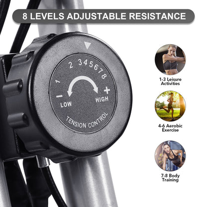 Maxkare Upright Folding Exercise Bike Stationary Recumbent Magnetic Indoor Cycling Bike with Arm Resistance Bands/Adjustable Resistance/LCD Monitor for Home Use - NAIPO