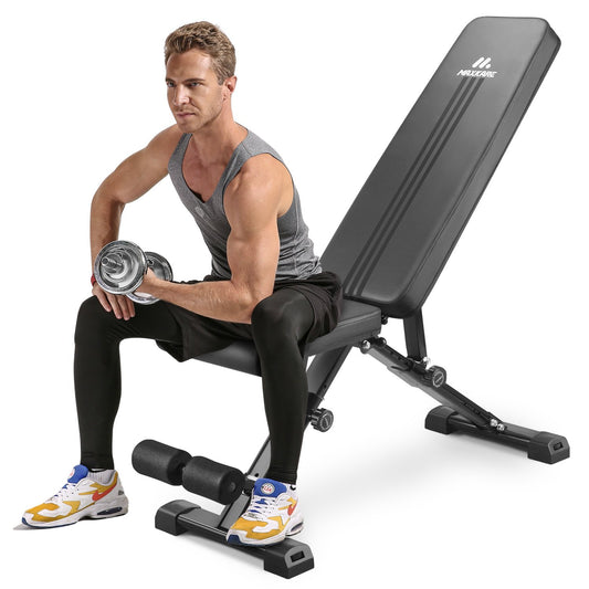 MaxKare Weight Bench Adjustable Workout Bench-Folding Incline Bench Press-Foldable Weight Lifting Bench for Home Gym-882 Ibs Capacity- 8+4+2 Positions - NAIPO