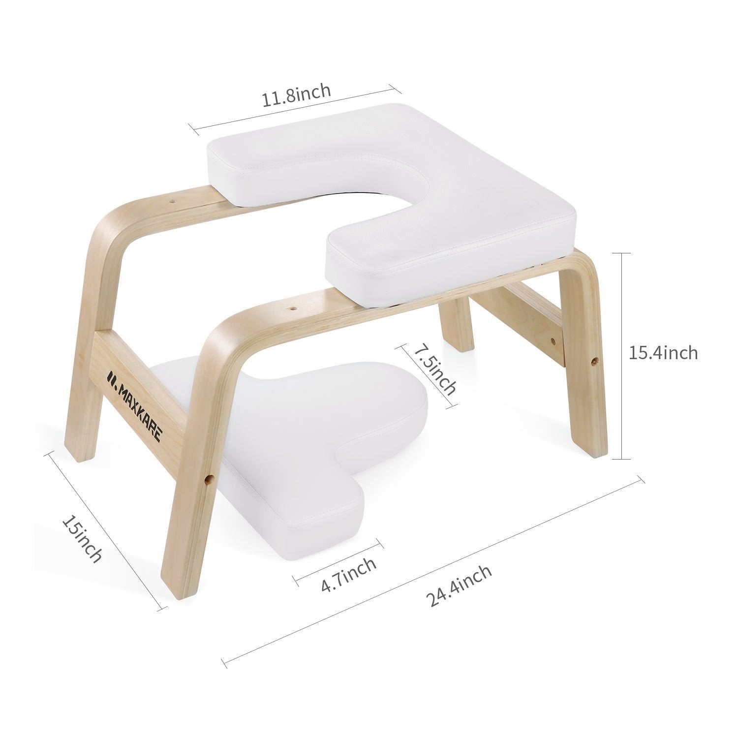MaxKare Yoga Headstand Bench Head Stand Wood Inversion Chair Stool Handstand with PVC Pads for Workout, Home Gym Unisex- Relieve Fatigue and Tone Muscle - NAIPO