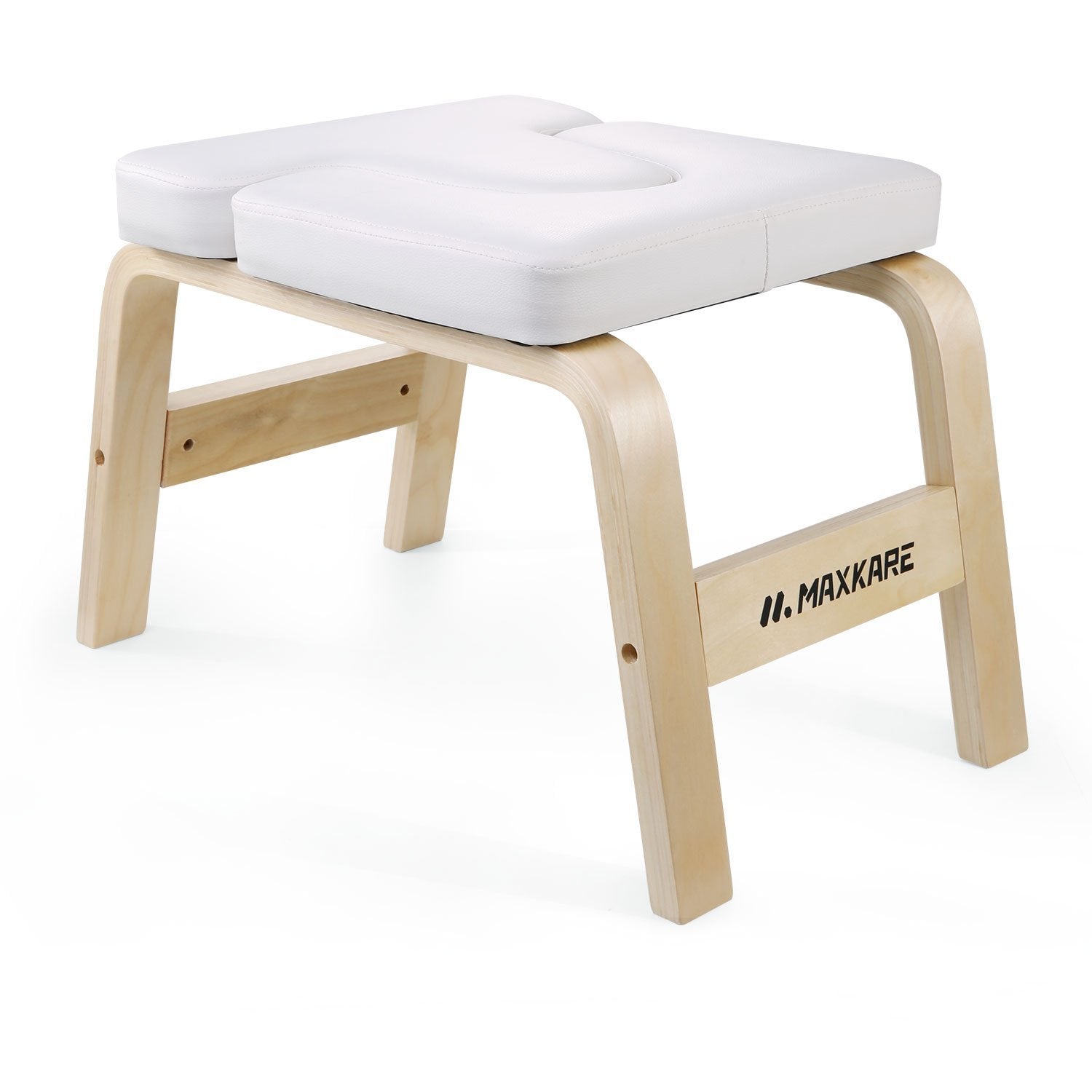 MaxKare Yoga Headstand Bench Head Stand Wood Inversion Chair Stool Handstand with PVC Pads for Workout, Home Gym Unisex- Relieve Fatigue and Tone Muscle - NAIPO
