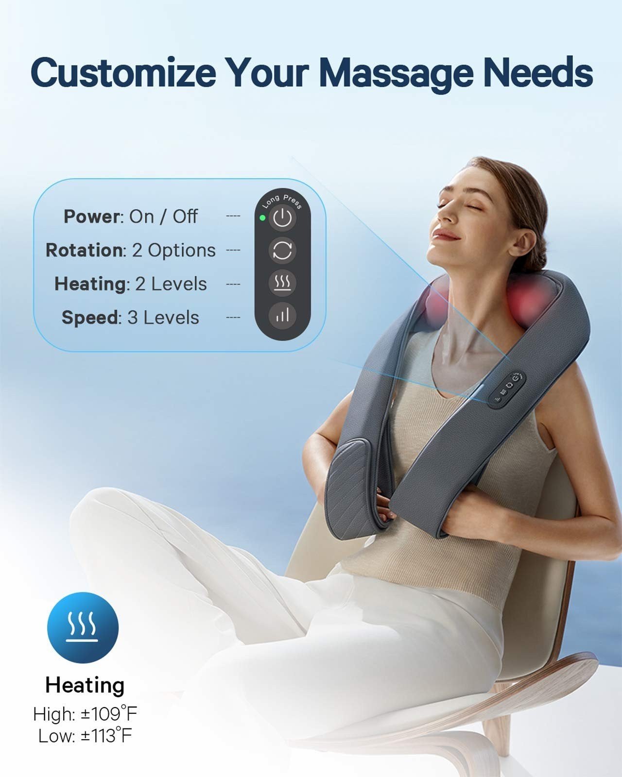 Load image into Gallery viewer, Naipo Cordless Rechargeable Neck Shoulder Massager, Shiatsu Massage - NAIPO
