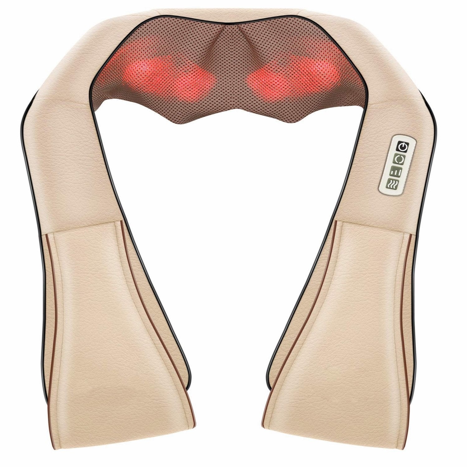 Load image into Gallery viewer, Naipo Neck and Shoulder Shiatsu Kneading Massager with Heat - Deep Tissue 3D electric Massage Pillow, Office, Home, Car, Beige - NAIPO
