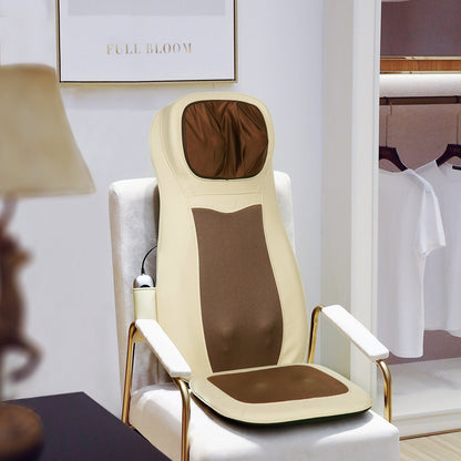 Naipo Neck & Back Massager with Heat and Vibration (Beige) - NAIPO