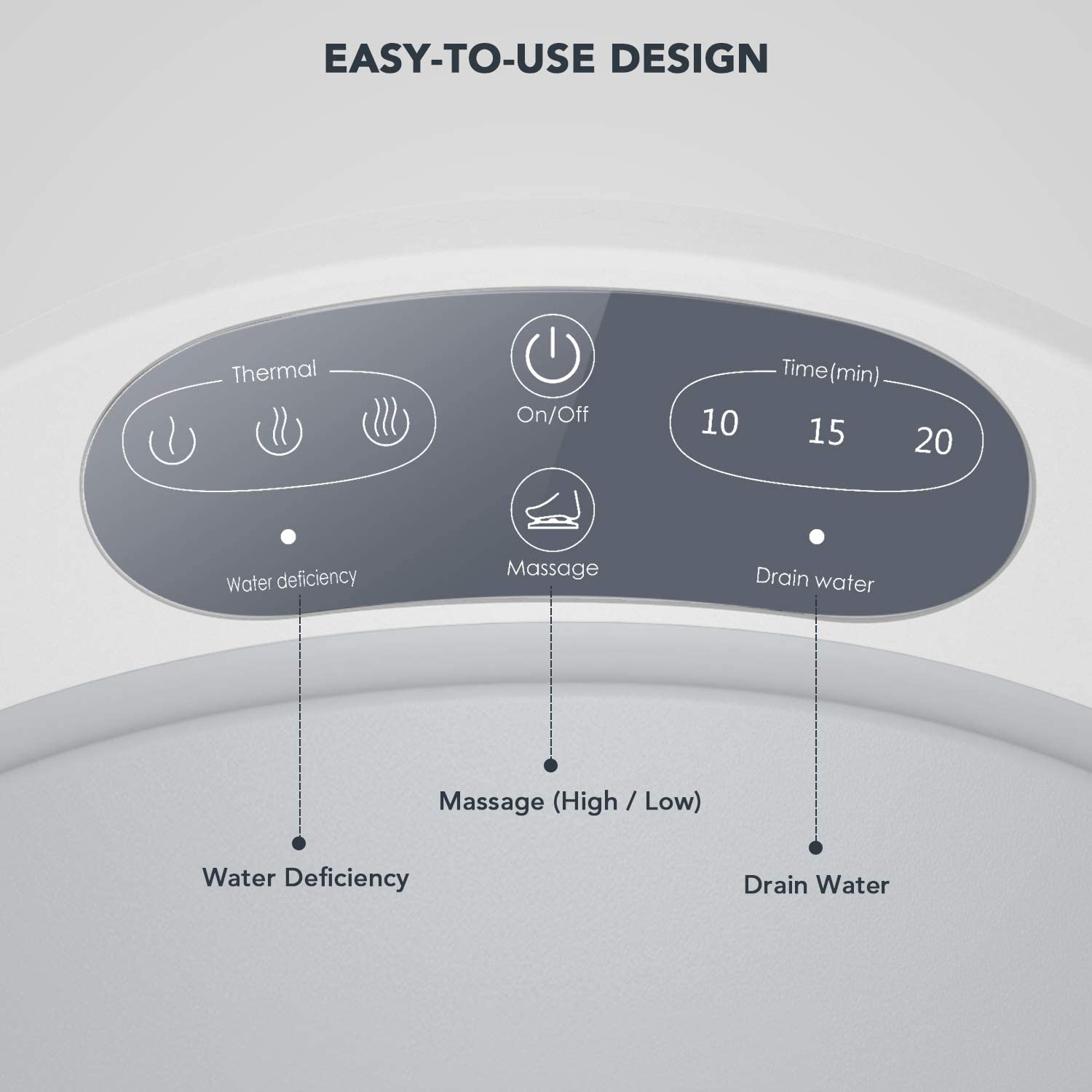 oFlexiSpa Steam Foot Spa Bath Massager with Electric Rollers, 3 Heating Levels and 2 Intensities for Feet Reflexology, 3 Adjustable Timers, Soothe Tired Feet, Water Saving Technology for Home Use - NAIPO