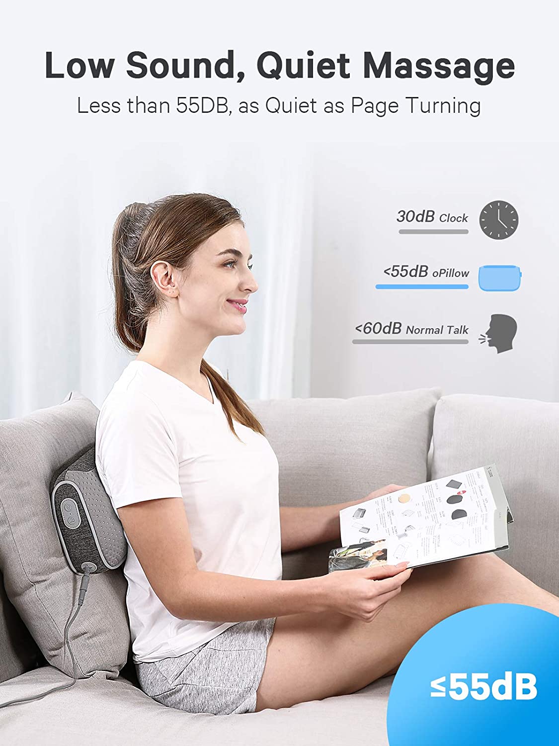 Shiatsu Massage Pillow with Heat, Naipo Electric Deep Kneading Back Neck Massager for Lower and Upper Back Shoulders Legs Foot Arms to Muscle Pain Relief Best Relaxation Gifts in Home Office and Car - NAIPO