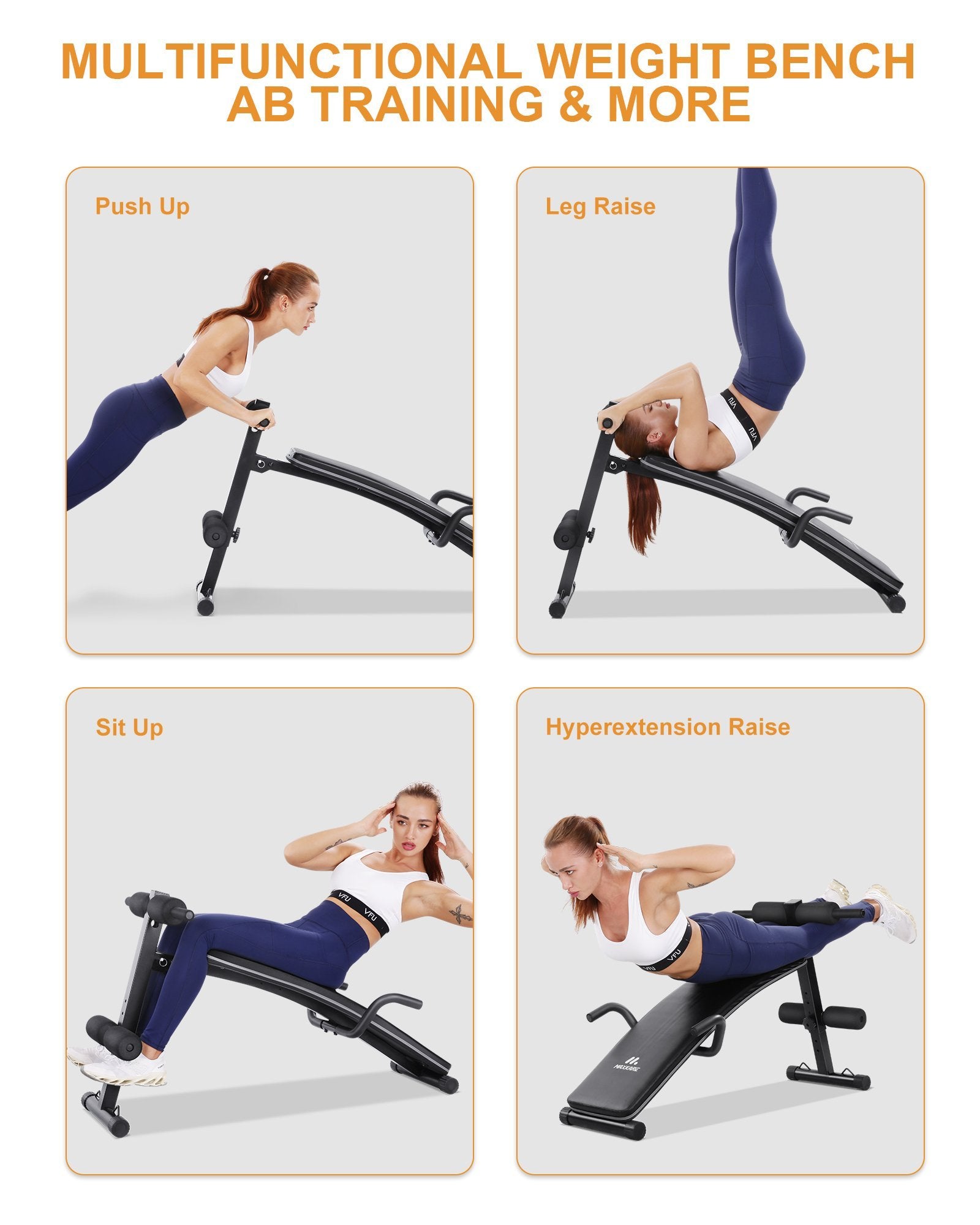 Sit Up Ab Bench Adjustable|MaxKare Foldable Slant Board for Sit-up Abdominal Exercise|Utility Workout Equipment Bench for Home Gym|Decline Recline Situp Benches - NAIPO